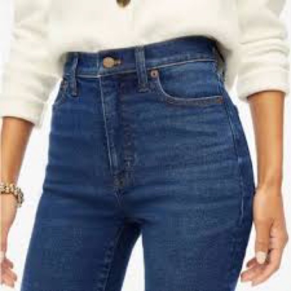 J. Crew High Rise Stove Pipe Dark Blue Jeans